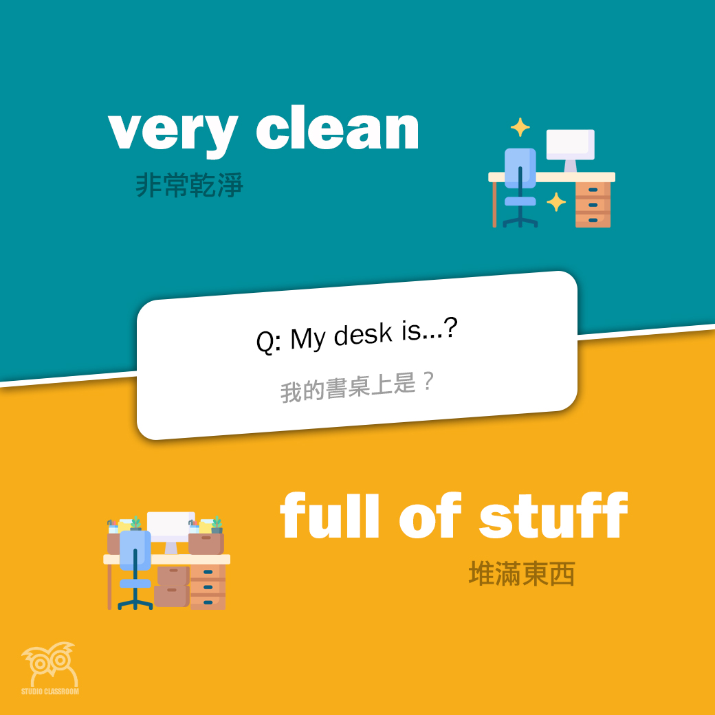 My desk is…?