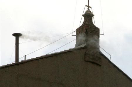 White smoke proclaims Francis of Argentina as the new pope. 
